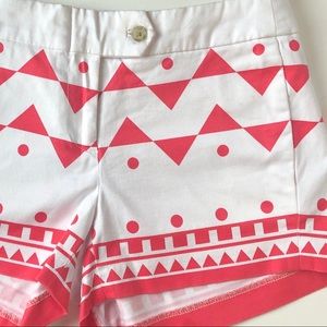 J. Crew Shorts Geometric Design Pink White Size 0